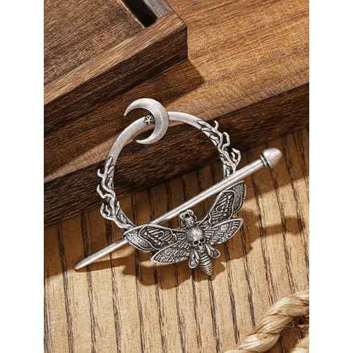 HAQUIL Crescent Moon Moth Hairpin Gothic Hairpin with Trendy Design