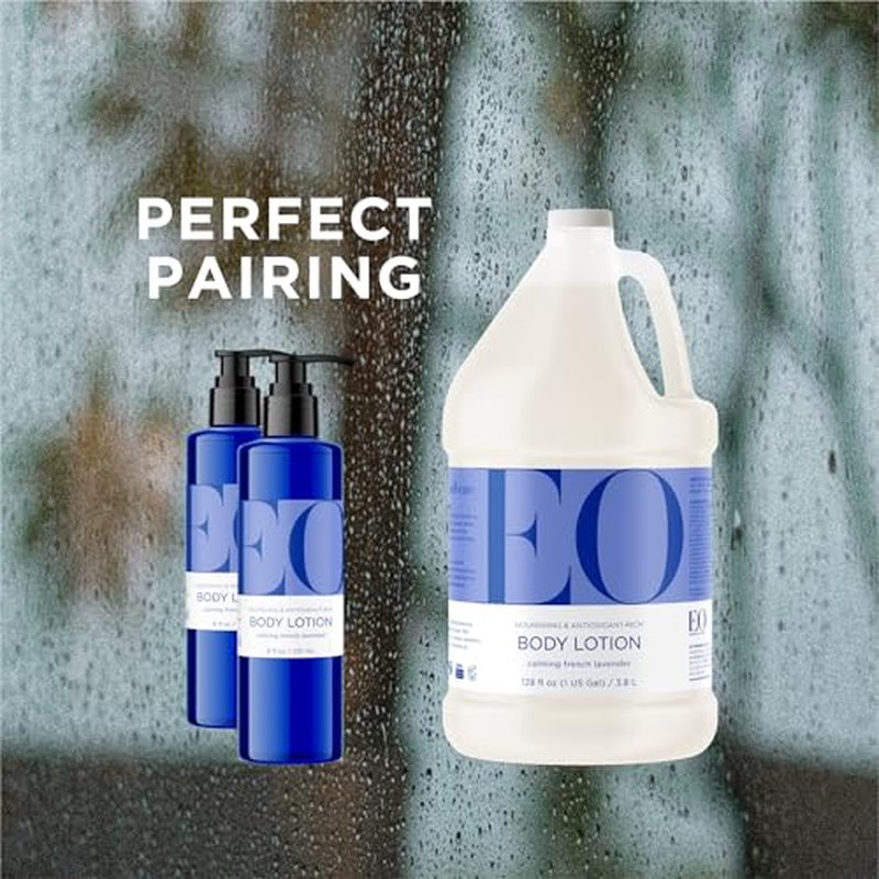 EO Body Lotion, 8 Ounce (Pack of 3), French Lavender, Organic Plant-Based, Botanical Extracts, Vitamin E with Pure Essential Oils