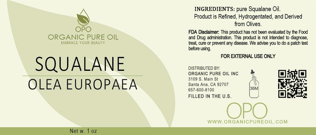 Squalane Oil - 1 oz - 30ml Glass & Dropper - Pure, Plant-Derived, Non GMO, Refined Squalene from Olives - Ultra Hydrating Carrier Facial Oil for Under Eyes, Skin, Hair, Body, Scalp & More