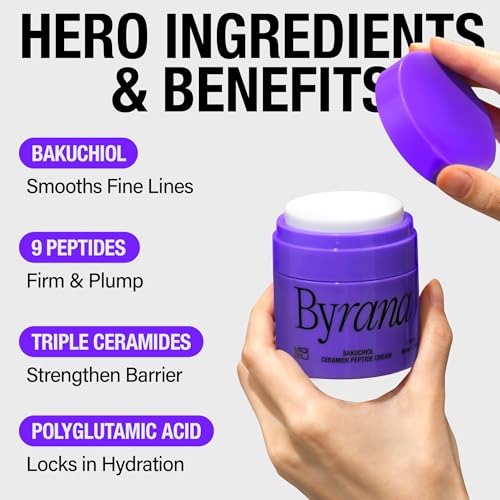 Bakuchiol Ceramide Peptide Face Moisturizer ? Korean Vegan Skincare with 9 Peptides, Ceramides & Fermented Ginseng ? For Fine Lines, Dry & Sensitive Skin, 1.7 oz