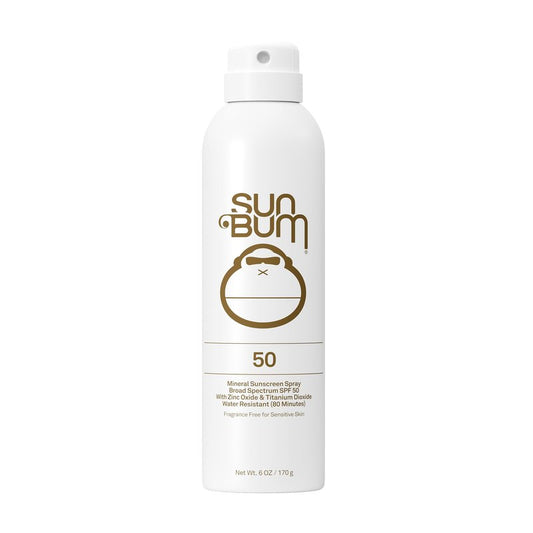 Sun Bum Mineral SPF 50 Sunscreen Body Spray - Water-Resistant Broad Spectrum Moisturizing Sunscreen with Vitamin E - Hawaii 104 Act Compliant (Made without Octinoxate & Oxybenzone) - 6 oz