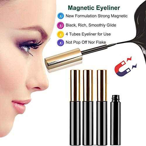 DAODER Magnetic Eyelashes with Eyeliner Kit 15pcs Set, 6 Magnets Lashes with Applicator 10 Pairs Variety Wispy Magnetic Lashes D Curl Look Like Extensions, No Glue, Reusable