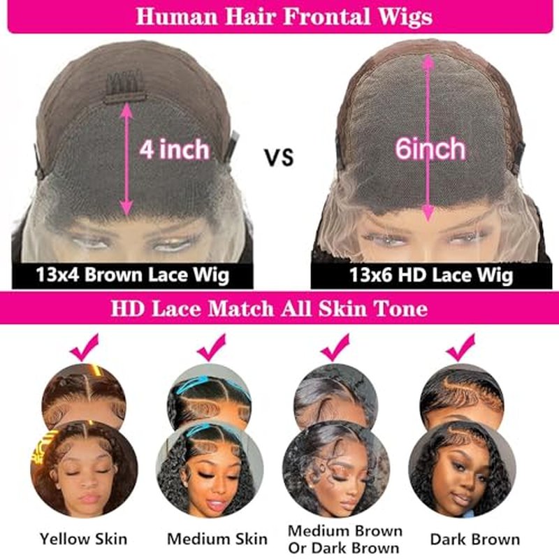 30 Inch Wigs Human Hair 13x6 Lace Front Wigs Human Hair Pre Plucked Deep Wave Lace Front Wigs Human Hair for Women Wigs Human Hair with Baby Hairline