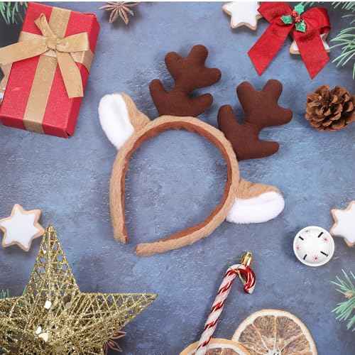 Deer Antlers Headband, Halloween Reindeer Antlers Headbands Cute Animal Ears Head Bands Deer Antler Hairband for Women Adults Christmas Halloween Party Cosplay Costume