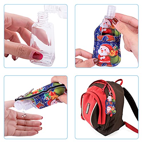 Duufin 40 Pieces Hand Sanitizer Keychain Holders Set with 20 Pieces Hand Sanitizer Holder and 20 Pieces Empty Travel Bottles