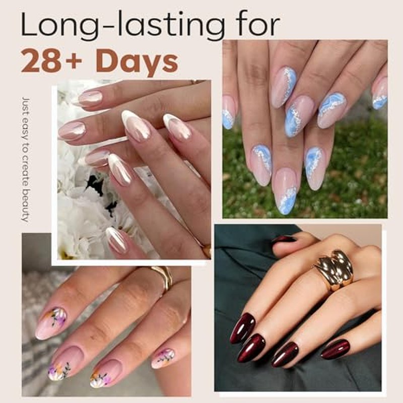 modelones Short Almond Nail Tips, Pre-shaped Soft Gel Tips Fake Nails False Acrylic Clear Full Cover Press on Extension Kit Gel Manicure DIY at Home 216PCS 12Sizes