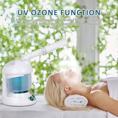 SUPER DEAL Hair Steamer PRO 3 in 1 Multifunction Ozone Facial Steamer with Bonnet Hood Attachment, Hair Therapy & Face Steamer for Personal Care Use at Home or Salon