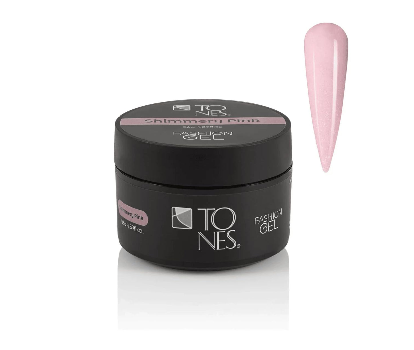 TONES Fashion Gel - Premium, Long-Lasting LED or UV Poly Nail Gel - 7-Free - Quick-Curing Nail Art and Nail Design Overlay or Nail Sculpting - (1.89 Oz, Shimmery Pink)