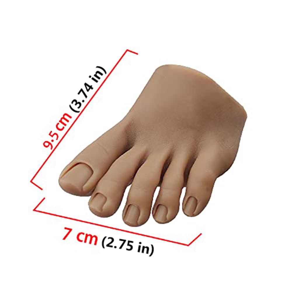 PPVWEY Lifelike Silicone Practice Foot Nail Training Foot Mannequin Flexible Bendable Silicone Foot Model with Table Clip for Acrylic Nails Art Training Display DIY (2#-Right)