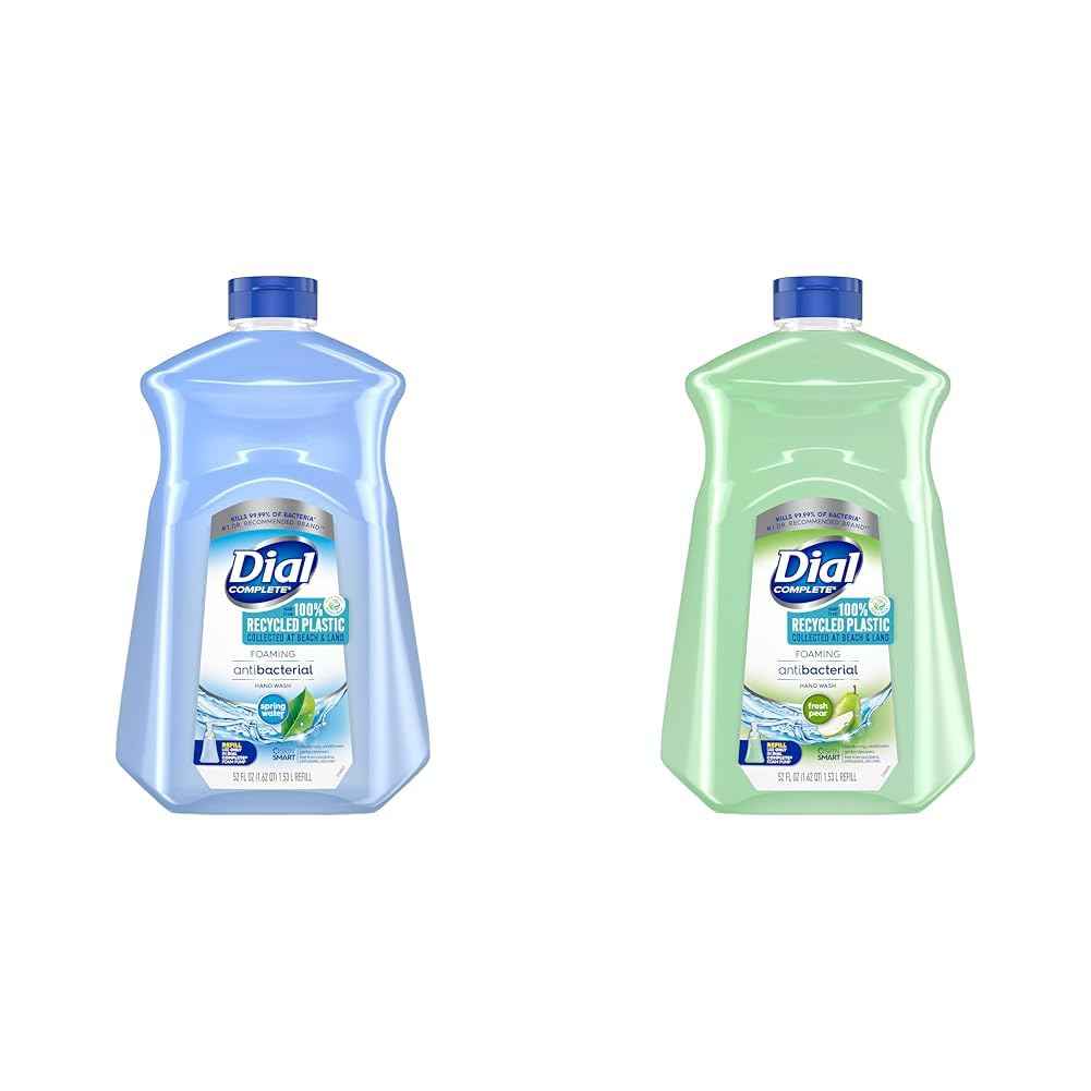 Dial Complete Antibacterial Foaming Hand Soap Refill, Spring Water, 52 fl oz & Antibacterial Foaming Hand Soap Refill, Fresh Pear, 52 fl oz
