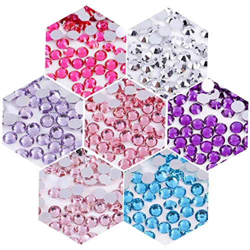 3000 Pieces SS12 3mm Flatback Rhinestones Clear Glass Round Gems Crystals for Nail Art DIY Crafts Clothes Shoes Bags £¨Dark Purple£©