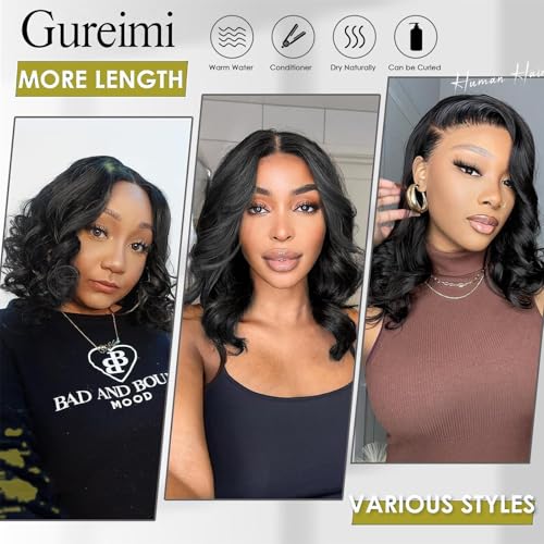 12 Inch Bob Wig Human Hair Short Body Wave Lace Front Wigs Human Hair 13x6 HD Lace Front Wigs for Women