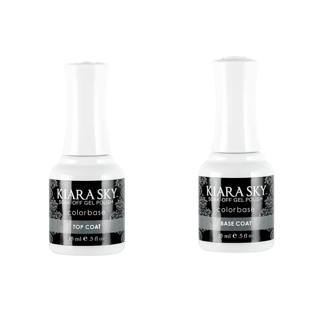 Kiara Sky Professional Nails Soak Off LED UV Gel Polish Essential Starter Pack - Gel Top and Base Coat 2