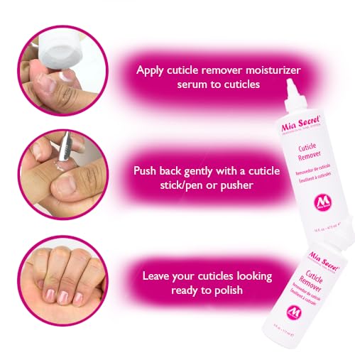 Mia Secret Cuticle Softener & Remover - Quick Easy Safe - Removes Cuticles Safely and Softens the Edge - Excellent for Manicures and Pedicures (6 Fl Oz (Pack of 1))