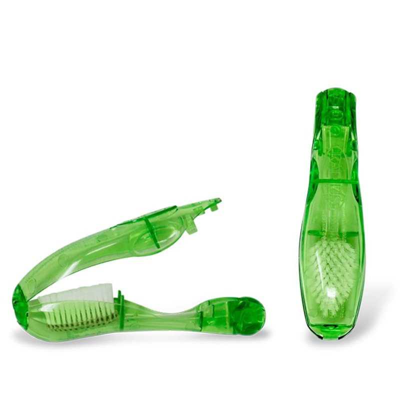 RADIUS Tour Travel Toothbrush - Replaceable Brush Head for Gum Health | Blue Smoke Green - Set of 3