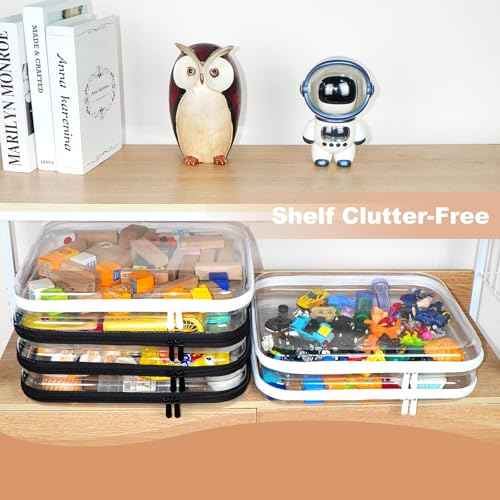 3pcs Clear Hard Shell Zipper Case, Transparent Hard Plastic Zipper Pouches, Portable Travel Organizer, Clear Toiletry Bag, Craft and Arts Organizer, Toy Storage Bins, Stackable Hard Side Plastic Case