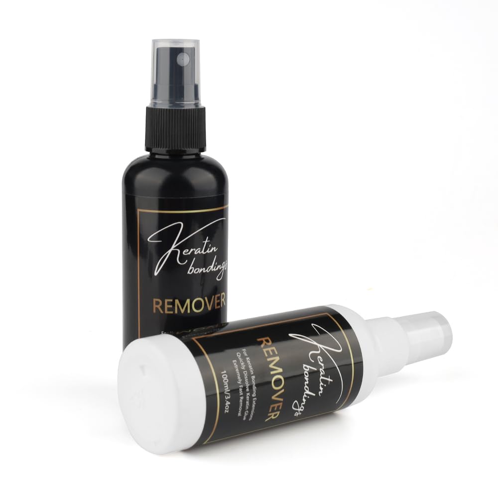 GlamorDove 100ml Keratin Bonding Glue Remover Super Fast Remover Keratin Bond Hair Extensions Remover for Pre-Bonded Extensions Keratin Hot Melt Glue Remover Liquid Remover Hair Extensions Remover