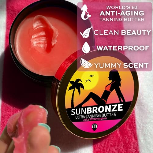 Original Sun Bronze Ultra Tanning Butter - Juicy Watermelon, Use in the sun outdoor or tanning bed Better than tanning oil Tan faster with premium natural ingredients Safe for Sensitive Skin