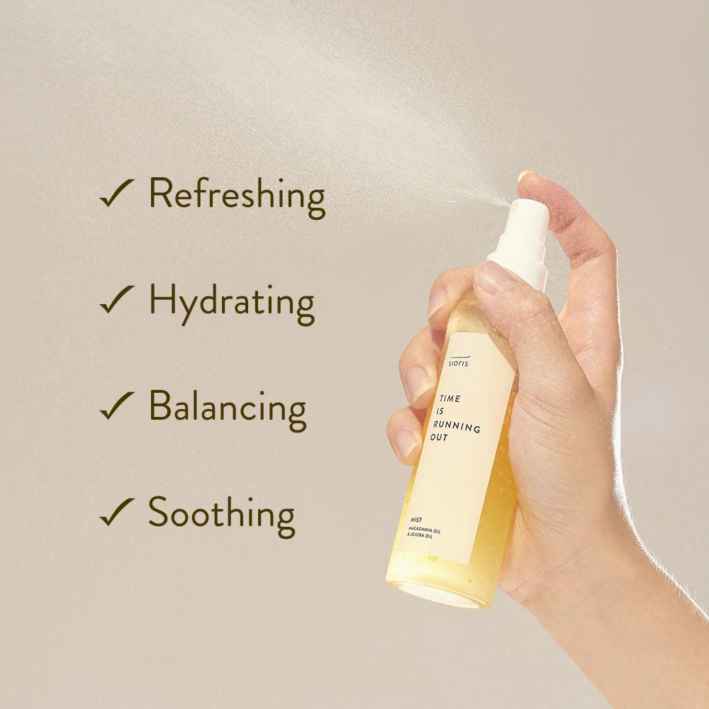 SIORIS Hydrating Face Mist Spray for Dry & Sensitive Skin, Organic & Vegan Facial Spray with Jojoba Oil & Citrus Water (Yuja), Lightweight Face Serum Mist for Dewy Glass Skin Finish, 3.38 fl oz