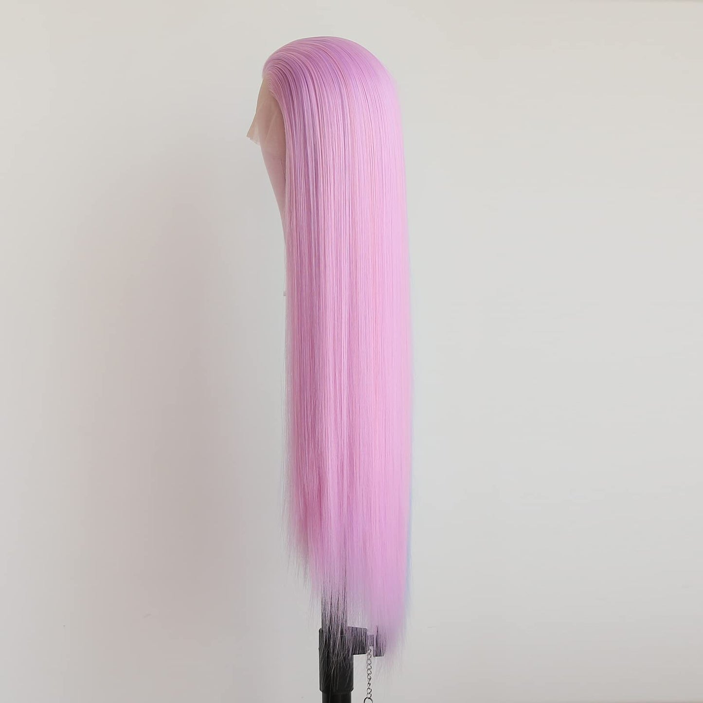 BTWTRY Half Purple Half Blue Synthetic Lace Front Wig for Fashion Women Synthetic Hair Glueless Pre Plucked Natural Hairline Heat Resistant Fiber Hair Wigs (24 Inch, Half Purple Half Blue)