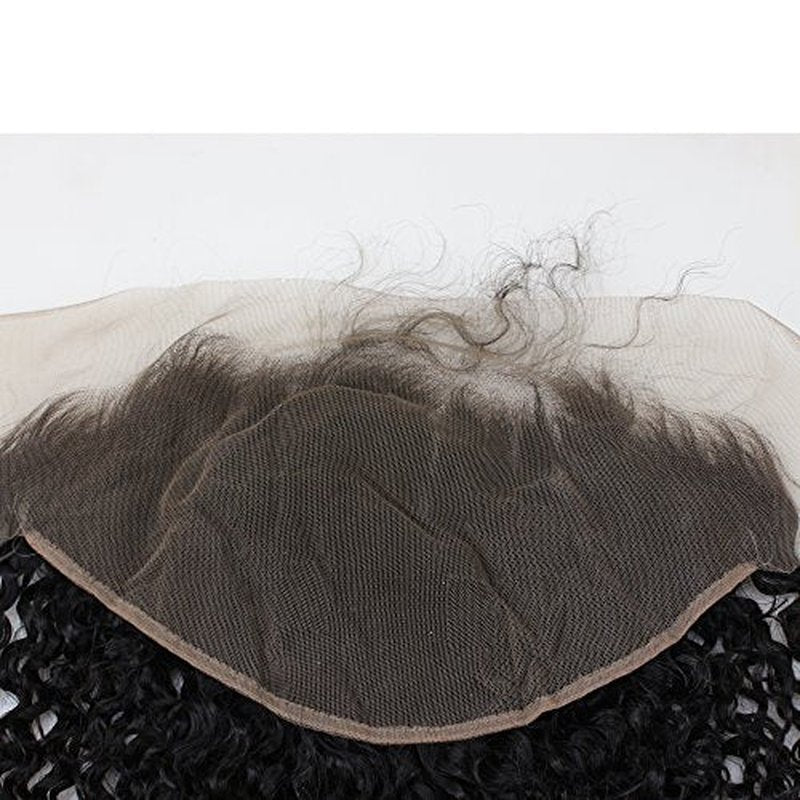 Dreambeauty 13¡¿6" Lace Frontal Closure Jerry Curl Brazilian Virgin Human Hair Free Part Ear to Ear Full Lace Frontal Bleached Knots with Baby Hair Natural Color (20 inch)