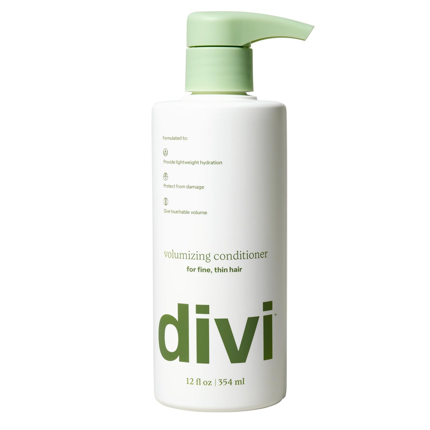 Divi Volumizing Conditioner for Women and Men - Lightweight Volume Conditioner for Fine Hair - Designed to Strengthen and Protect the Hair from Damage, 12 Fl Oz.