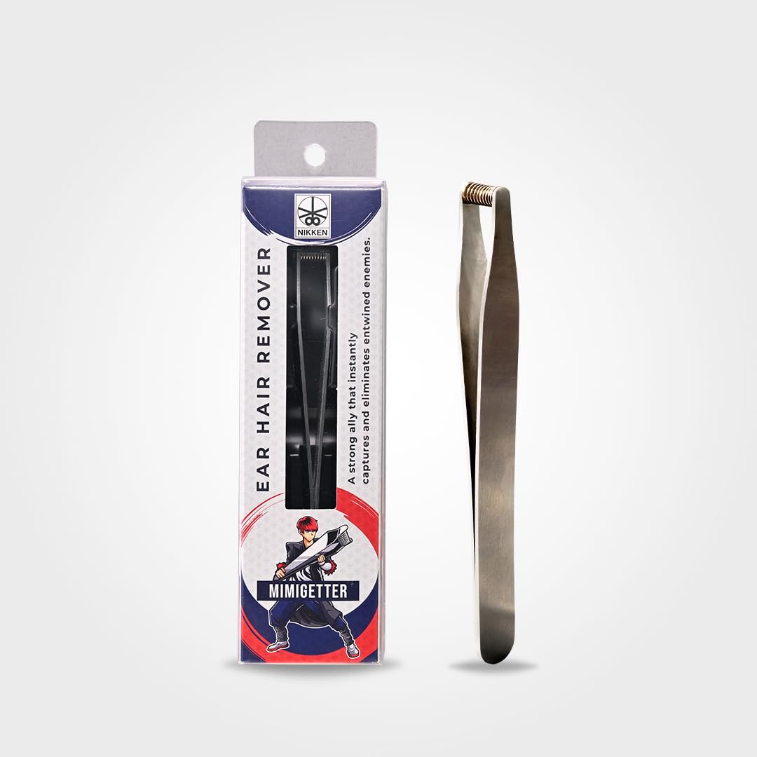 NIKKEN MIMIGETTER Ear Hair Tweezers [Made in Japan] – Manual Coil Spring Plucker for Fine Facial Hair, Precision Stainless Steel Tool