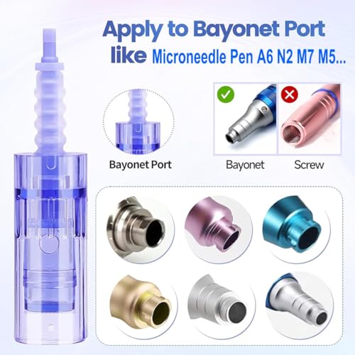 HOKYNATI Microneedling Pen Cartridges, 36 Pin Bayonet Needles, Compatible with Dr Pen A6 N2 M5 M7, 0.3mm Length, 10 Pack