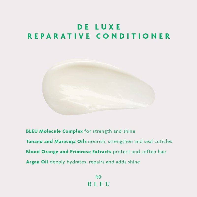 R+Co BLEU De Luxe Reparative Conditioner - Hydrating Daily Treatment for Coarse, Damaged Hair - Paraben-Free & Vegan | 8.5 oz