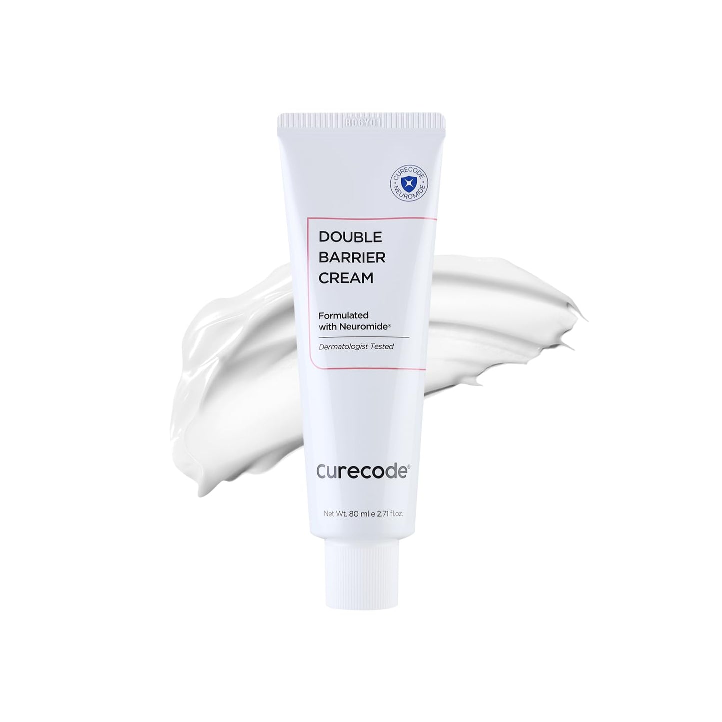 CURECODE Double Barrier Cream 80ml (2.71 Fl Oz) Korean Skin-Biome Science with Neuromide, Encourages Ceramide, Soothes Sensitive & Dry Skin, Strengthen and Repair Skin Barrier EWG verified