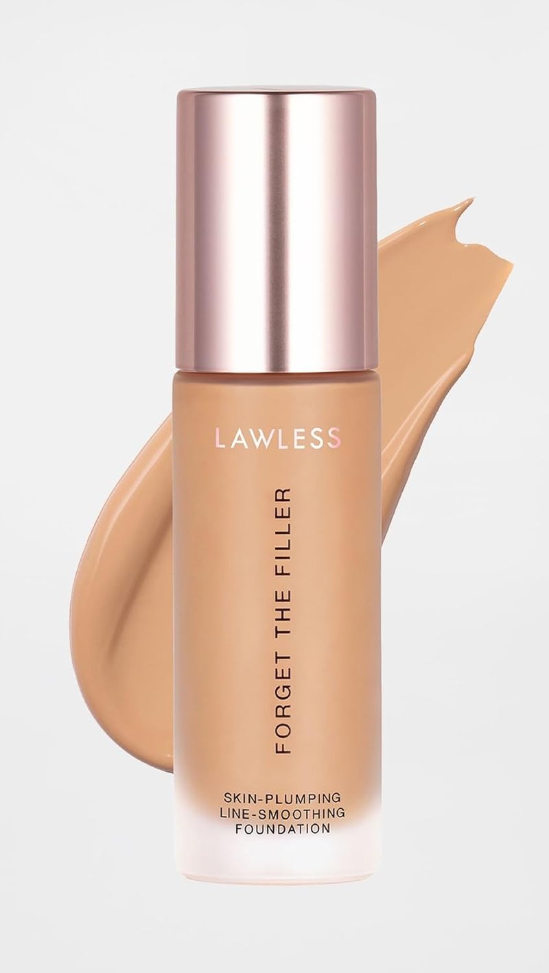 LAWLESS Women's Skin-Plumping Foundation - Line-Smoothing, Medium Warm Undertones, 1.0 Ounce