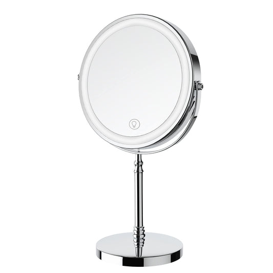 DEIOVWXS Makeup Mirror, Rechargeable Vanity Mirror with 3 Lights, 1X/10X