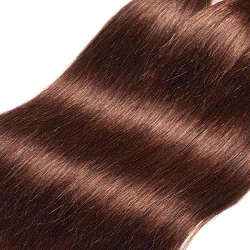 16 18 20 Inch #4 Chocolate Brown Bundles Human Hair 3 Bundles Brazilian Remy Hair 50 Grams/Bundle 10A Grade Unprocessed Virgin Hairs Brown Straight Bundle Weaves Extensions