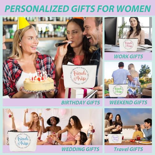 5 Pcs Girls Trip Gifts Girls Weekend 2025 Makeup Bag Friends Trip Gifts Favors Summer Gifts Cosmetic Bag Toiletry Bag Zipper Pouch Weekender Bags for Women Girl Friendship Bachelorette Party Birthday