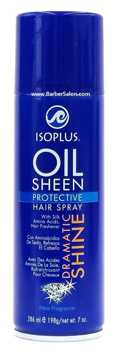 Isoplus Oil Sheen Hairspray 7 oz. Regular (Pack of 3)