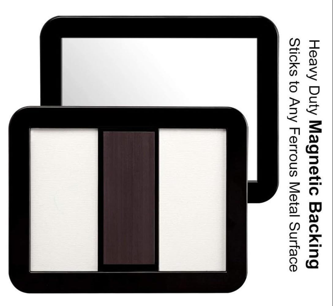 mpowtech 10 Pack Black Magnetic Locker Mirror,5" x 7" Iocker Mirror Magnetic - Small Mirrors for School Locker, Bathroom, Workshop Toolbox, Office Cabinet,Easy Install