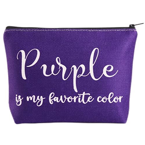 BWKTOP Purple Cosmetic Makeup Bag - Zipper Pouch For Purple Enthusiasts