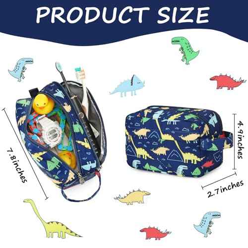 CAMTOP Travel Toiletry Bag for Kids Cute Swim Bag for Boys Girls Waterproof for Toiletries Accessories Bathroom Stuff