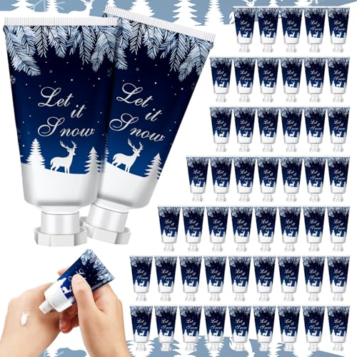 50 Pcs 1 Oz/ 30 ml Christmas Snowflakes Hand Cream Gifts Bulk Travel Size Winter Thank You Hand Cream Body Lotion Gifts for Women Teacher Nurse Souvenir Xmas Party Supplies