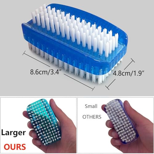 Nail Brush for Cleaning Fingernails Two Sided Fingernail Scrub Brush Soft Stiff Nylon Bristles Scrubber Brush for Hand and Under Nails,4 Pack