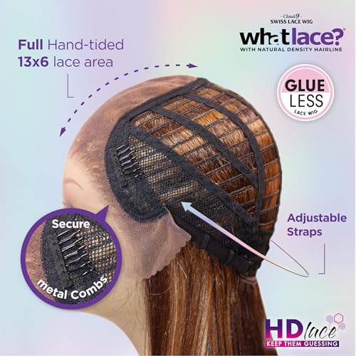 Sensationnel What Lace 13X6 Wigs - Glenna Lacefrontal Hand Tied Glueless Synthetic With Natural Density Preplucked Hairline (LIGHTASHBROWN)