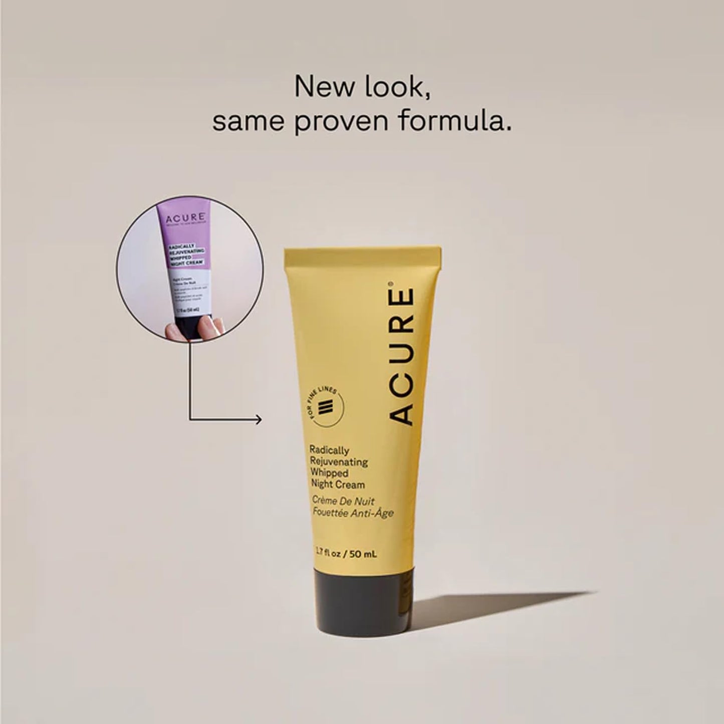 Acure Radically Rejuvenating Whipped Night Cream - Anti Aging Peptide Night Face Cream for Women & Men, Hydrating & Renewing Moisturizer for Fine Lines and Dark Spots with Vitamin C - 1.7 fl oz