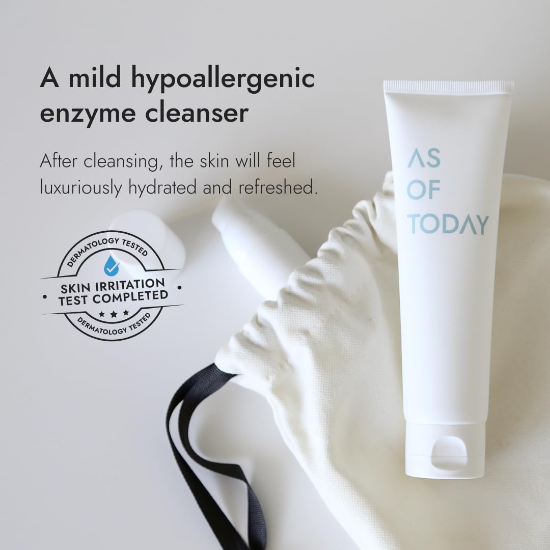 R Peptide Enzyme Cleanser | Dermatologist Tested Gentle Hydrating Face Wash with Peptides, Enzymes & Quillaja Extract | Non-Foaming Cleanser for Sensitive, Dry Skin | Clean Beauty | 3.3 fl oz