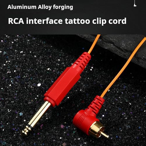 OTBK 6ft Tattoo Clip Cable, Cable 6.35mm to RCA Connector Silicone Tattoo Clip Cable Cable for Tattoo Pen, Rotary Tattoo Machine