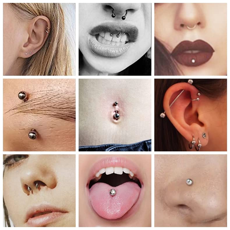 Body Piercing Kit - 120PCS Surgical Steel Jewelry with 14G, 16G, 20G Rings & Tools | Complete Piercing Supplies