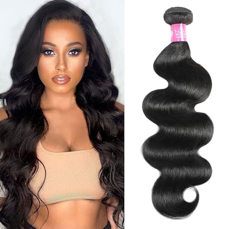 12A Human Hair Bundles 34 Inch Body Wave Bundles Human Hair 100% Unprocessed Quick Weave Single Bundle Real Human Hair Extensions Natural Color