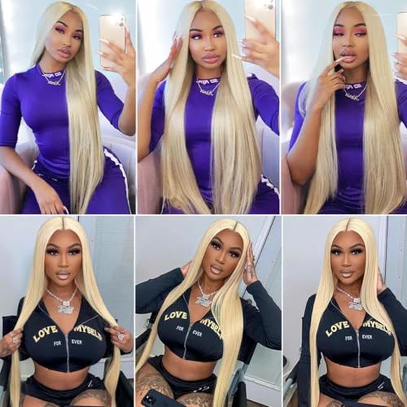 Straight Blonde 613 Human Hair Bundles, Straight Brazilian Virgin Human Hair Bundles, Blonde Single Bundle,#613 Color(18 inch)