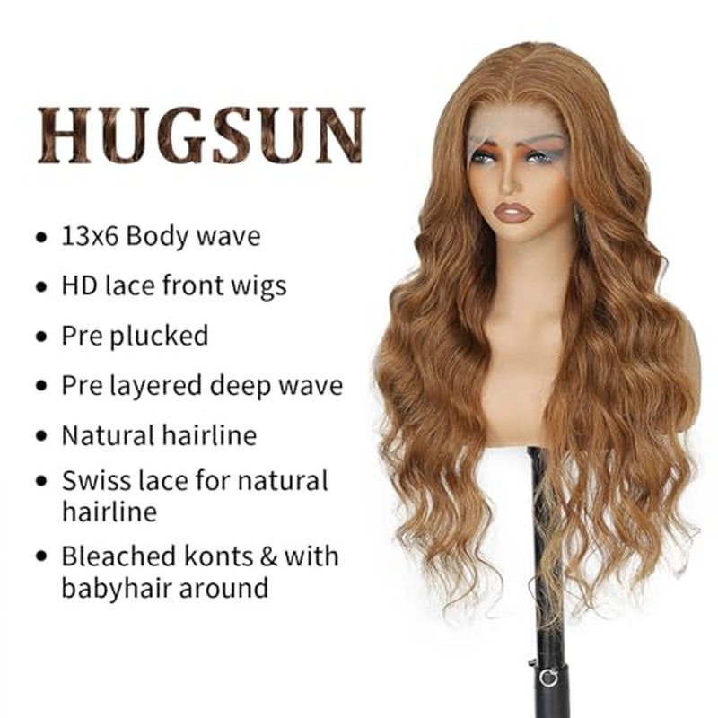 Chocolate Brown Lace Front Wig Human Hair 12A 250% Density HD Glueless Colored Brown 13X6 Body Wave Lace Front Wigs Human Hair pre Plucked with Baby Hair 26 Inch
