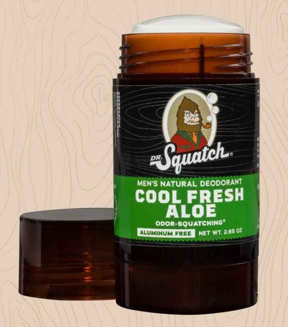 Dr. Squatch Natural Deodorant for Men – Odor-Squatching Men's Deodorant Aluminum Free - Cool Fresh Aloe 2.65 oz (1 Pack)