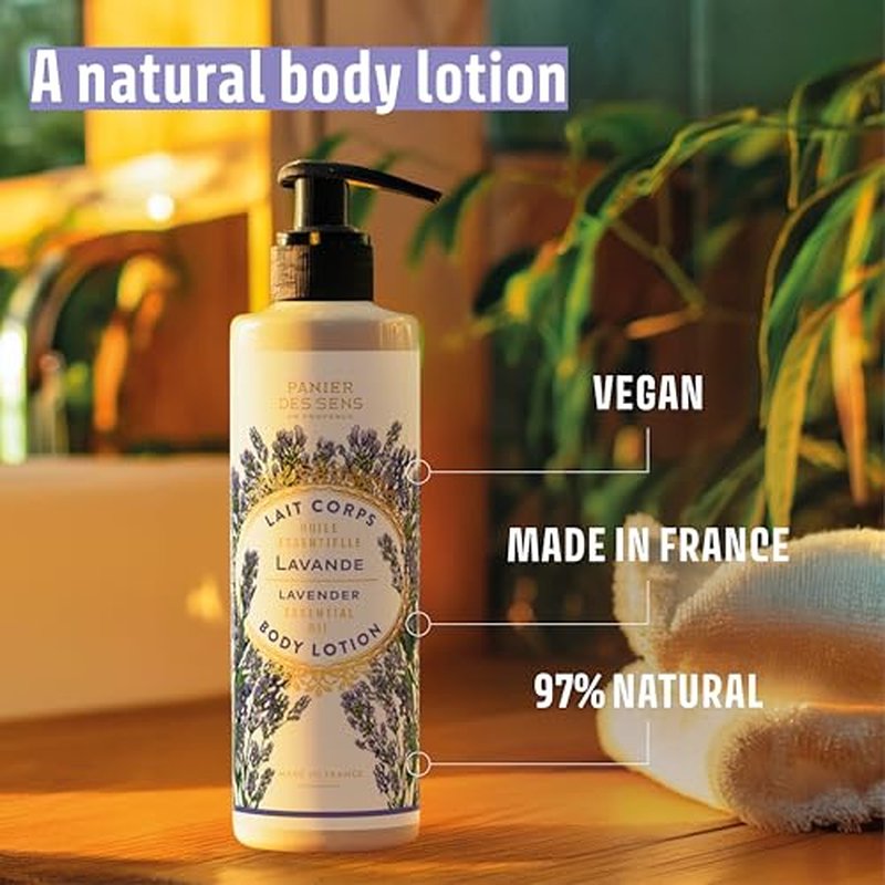 Panier des Sens ? Lavender Hand & Body Lotion for Dry Skin - Hydrating Body Cream for Women- Nourishing Fluid Body Moisturizer with Shea Butter & Olive Oil 97% Natural Ingredients Body Care 8.45 Floz